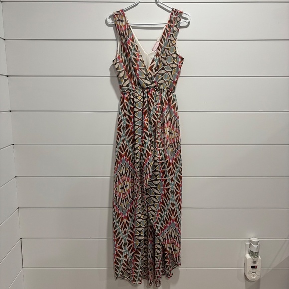 Romeo and Juliet Couture Geo Pattern hi-low dress side M - Picture 2 of 15